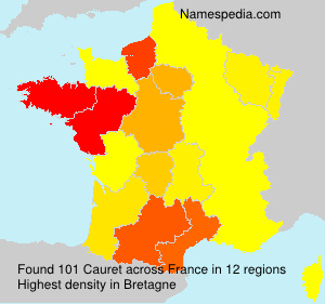Surname Cauret in France Surname Cauret in France
