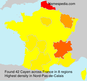 Surname Cayen in France Surname Cayen in France