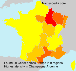 Surname Ceder in France Surname Ceder in France