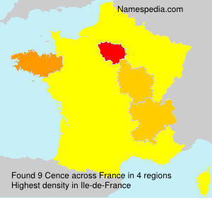 Surname Cence in France Surname Cence in France