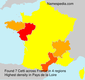 Surname Cetti in France Surname Cetti in France