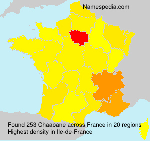 Surname Chaabane in France Surname Chaabane in France
