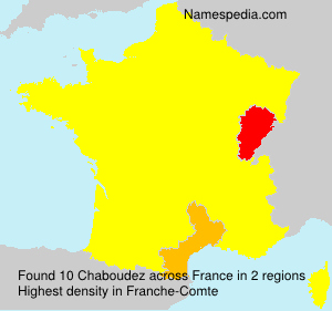 Surname Chaboudez in France Surname Chaboudez in France