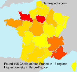 Surname Challe in France Surname Challe in France