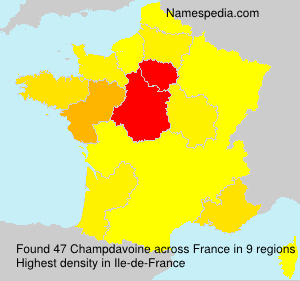 Surname Champdavoine in France Surname Champdavoine in France