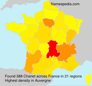 Surname Chanet in France Surname Chanet in France