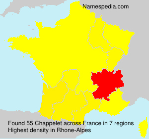 Surname Chappelet in France Surname Chappelet in France
