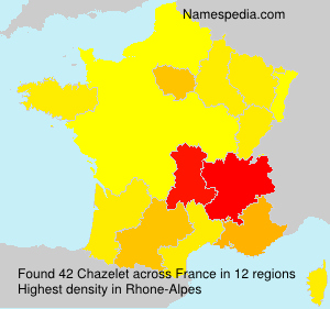 Surname Chazelet in France Surname Chazelet in France