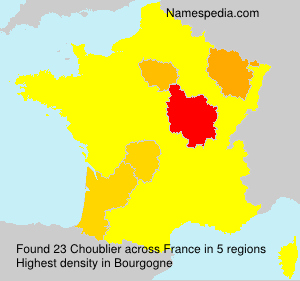 Surname Choublier in France Surname Choublier in France