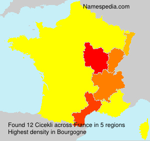 Surname Cicekli in France Surname Cicekli in France