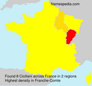 Surname Ciciliani in France Surname Ciciliani in France