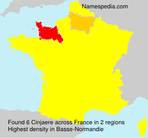 Surname Cinjaere in France Surname Cinjaere in France