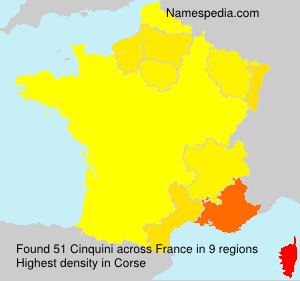 Surname Cinquini in France Surname Cinquini in France