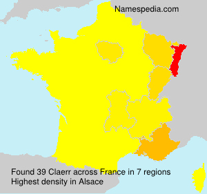 Surname Claerr in France Surname Claerr in France