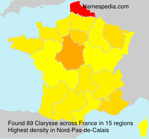 Surname Clarysse in France Surname Clarysse in France