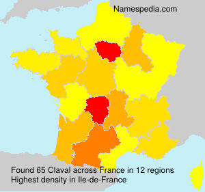 Surname Claval in France Surname Claval in France