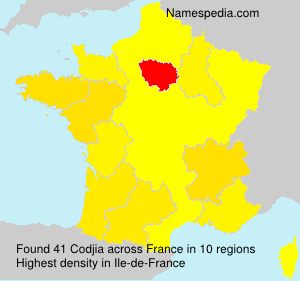 Surname Codjia in France Surname Codjia in France
