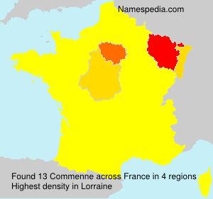 Surname Commenne in France Surname Commenne in France