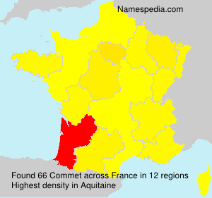 Surname Commet in France Surname Commet in France