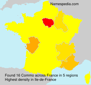 Surname Commo in France Surname Commo in France