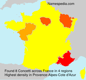 Surname Concetti in France Surname Concetti in France