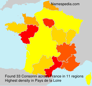 Surname Consonni in France Surname Consonni in France
