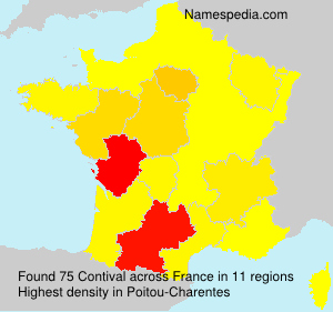 Surname Contival in France Surname Contival in France