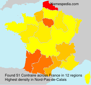 Surname Contraire in France Surname Contraire in France