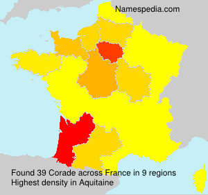 Surname Corade in France Surname Corade in France