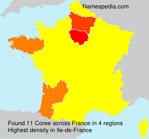 Surname Coree in France Surname Coree in France