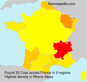 Surname Coss in France Surname Coss in France