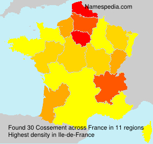 Surname Cossement in France Surname Cossement in France