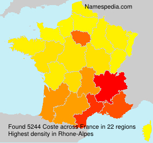Surname Coste in France Surname Coste in France