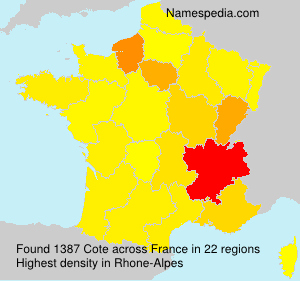 Surname Cote in France Surname Cote in France