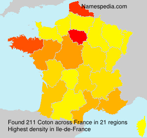 Surname Coton in France Surname Coton in France