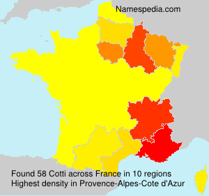 Surname Cotti in France Surname Cotti in France