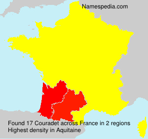 Surname Couradet in France Surname Couradet in France