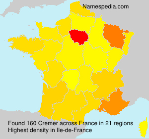 Surname Cremer in France Surname Cremer in France