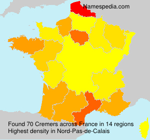 Surname Cremers in France Surname Cremers in France
