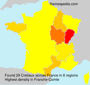 Surname Cretiaux in France