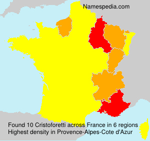 Surname Cristoforetti in France Surname Cristoforetti in France