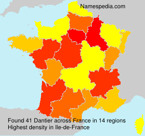 Surname Dantier in France Surname Dantier in France