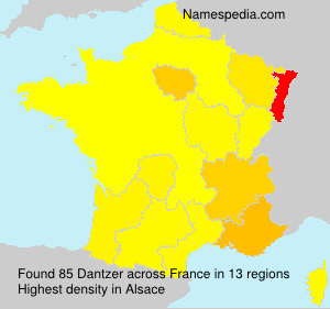 Surname Dantzer in France Surname Dantzer in France