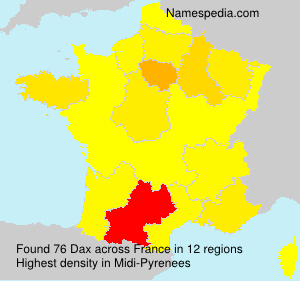 Surname Dax in France Surname Dax in France