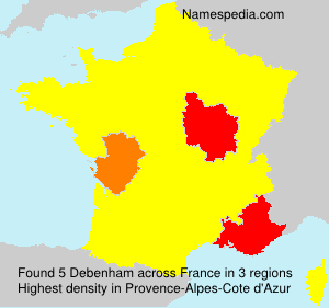 Surname Debenham in France Surname Debenham in France