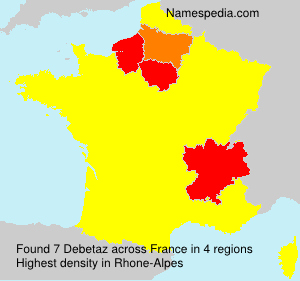 Surname Debetaz in France Surname Debetaz in France