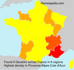 Surname Decarlini in France Surname Decarlini in France