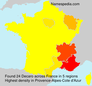 Surname Decaro in France Surname Decaro in France