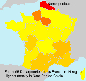 Surname Decarpentrie in France Surname Decarpentrie in France