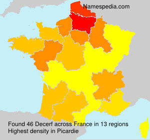 Surname Decerf in France Surname Decerf in France